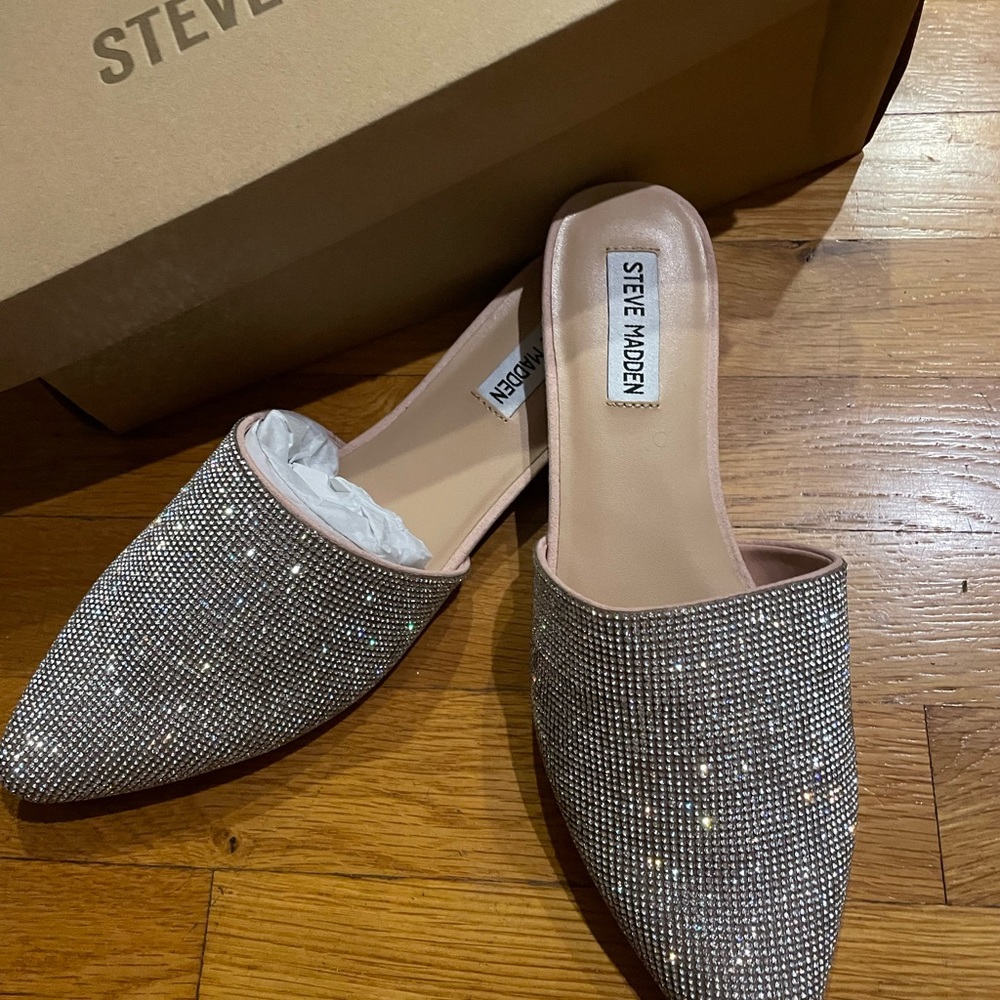 Steve Madden rhinestone mules